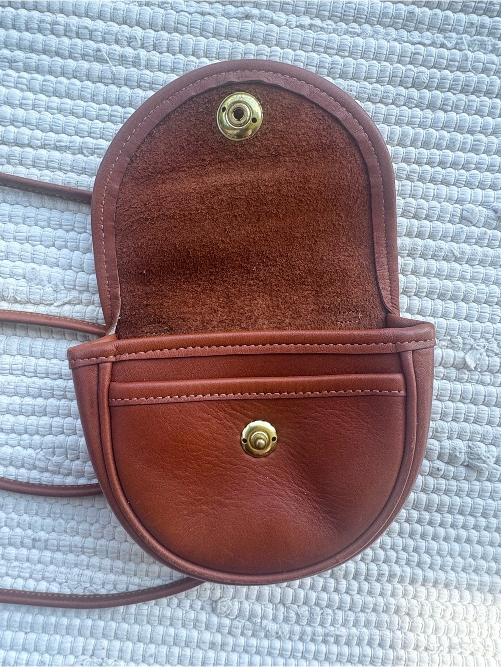 Vintage Coach 9826 Mini Belt Bag British Tan Leather Crossbody 90s - Picture 8 of 14